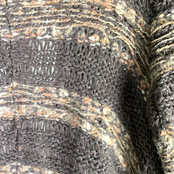 Free People Cardigan Sweater Womens SP Brown Knit Acrylic Wool Drape‎ Fringe Hem - Picture 7 of 9